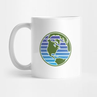 Earth Day Blue Green Planet Green Outline April 22 Mug